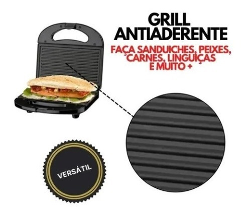 Imagem 6 de 6 de Sanduicheira Grill Cadence Vermelha Faz Carnes Ovos Mistos
