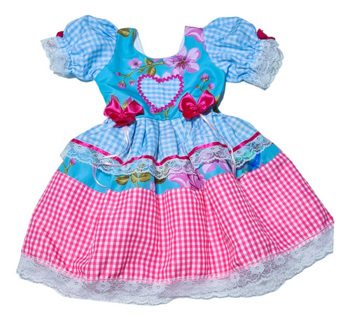 Vestido Caipira Festa Junina Infantil Junino Mini Diva