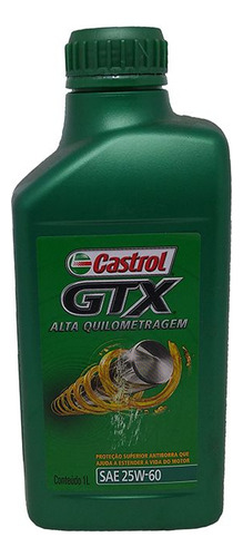 Óleo De Motor De Alta Quilometragem Castrol Gtx 25w60 946ml