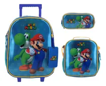 Comprar Kit De Mochila Lonchera Y Lapicera Super Mario Shiyo Kinder Vs5843