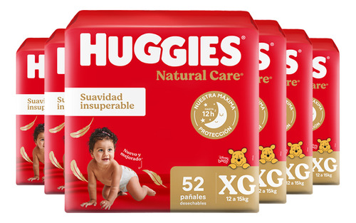 Huggies Supreme Care pañales sin género tamaño XG 6 packs de 52 unidades