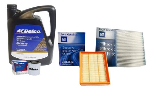 Kit Filtros Onix 1.4 + Acdelco 5w40 Chevrolet Original