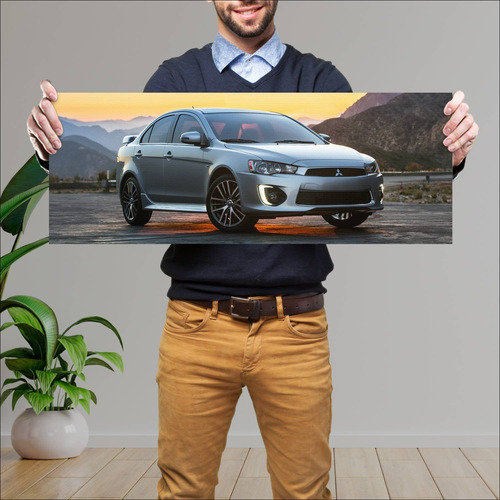 Cuadro 30x80cm Auto 2016 Mitsubishi Lancer Gt Us 46