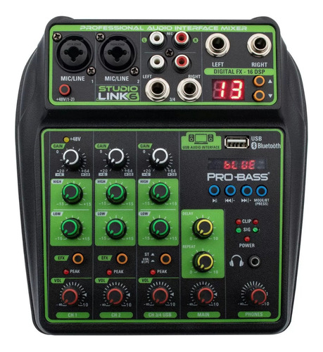 Mesa Pro Bass 6 Canais - Mixer De Áudio Prossional 2 Phantom