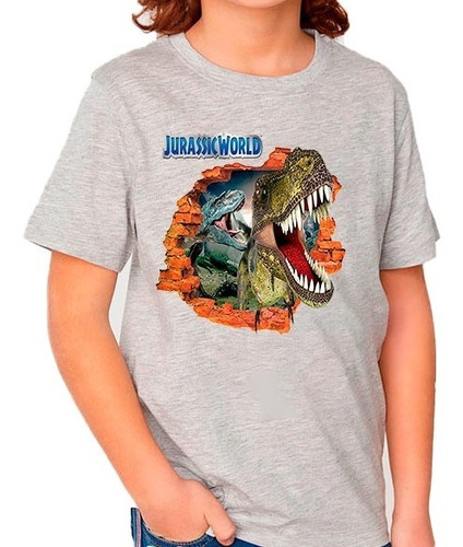 Polera Estampada 100% Algodón Niño Jurassic World Park Único