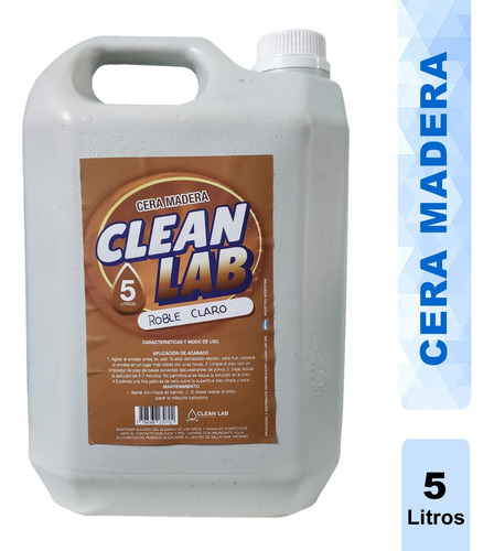 Cera Liquida Para Pisos De Madera Color Roble Claro X 5 Lts.