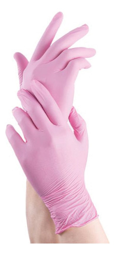Guantes De Nitrilo Rosa X 100 U. | Manicura Reforzados