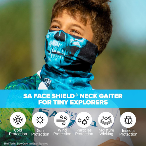 Protectores Faciales Upf 30 Transpirables Para Niños Skull T