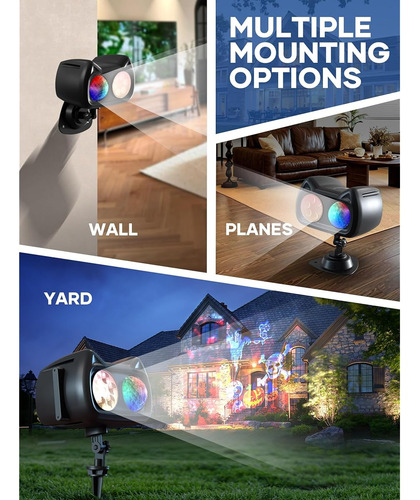 Halloween Navidad Proyector Luces Al Aire Libre Interior Negro