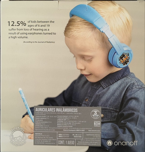 Audifonos Niño Buddyphones Play + Onanoff Color Azul
