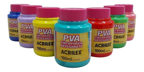 Acrilex PVA tinta cor amarelo limao 100ml