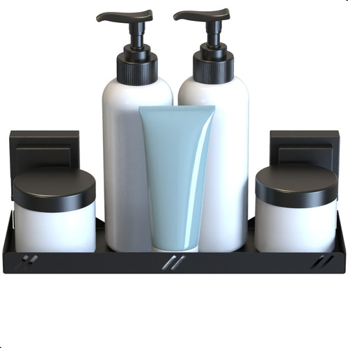 Porta Shampoo Organizador De Banheiro Com Ventosa Preto Max