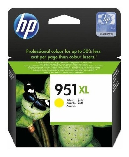 Hp Cartucho Tinta #951xl Amarillo Cn048al, 1500 Pag