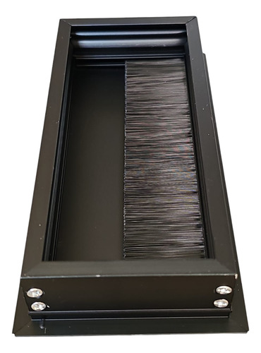 Pasacables Negro Rectangular Para Escritorio 160x80mm