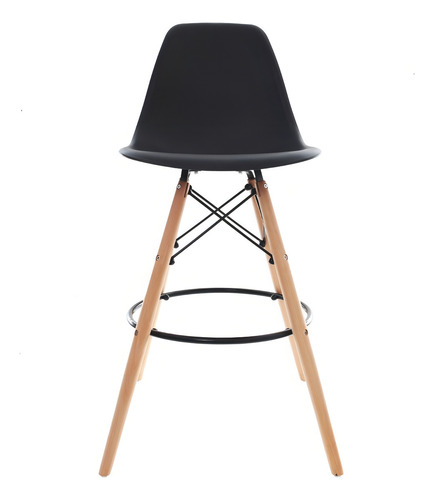 Kit 2 Banquetas Altas Para Bar Cozinha Charles Eames Eiffel Cor Banqueta Alta Com Encosto Para Cozinha Bar Balcão Charles Eames Eiffel Preta