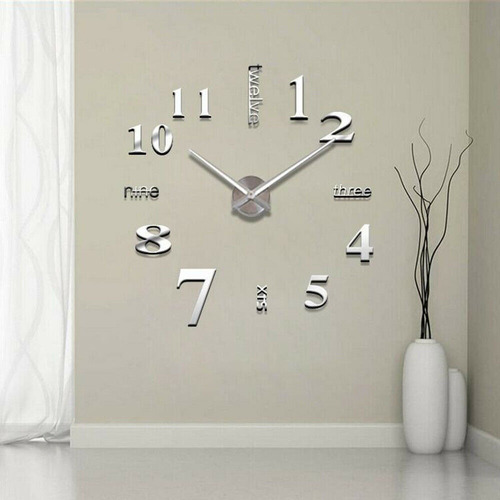Reloj Gigante De Pared Modelo Arábigos E Ingles Grandes 3d