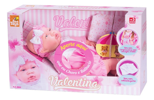 Boneca Valentina Em Vinil Reborn Chora E Resmunga - Bee Toys
