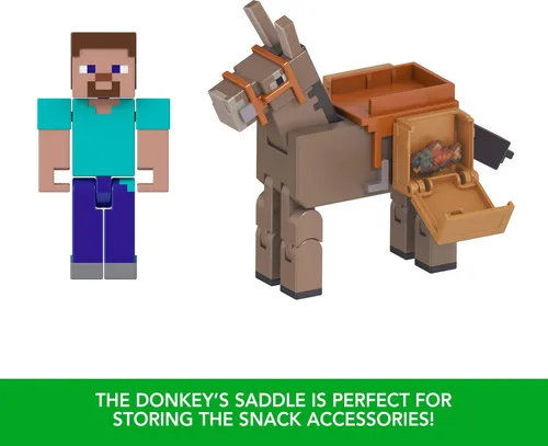 Steve Burro Manzana Pez Minecraft Mattel Muñeco Original