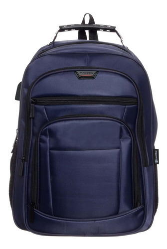 Mochila Para Notebook Con Usb Semi-impermeável Travel Blue