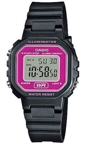 Relógio Casio Feminino Digital La-20wh-4adf Preto E Lilás