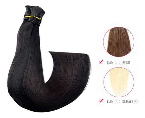 Cabello Natural Indio 100% Humano 45cm Extensiones 50g 10a-color 1b (negro Natural)