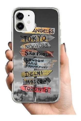 Funda Generica Para iPhone Transparente Viaje Mundo Mapa