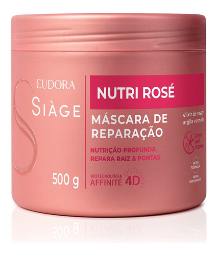 Máscara Capilar Eudora Siàge Nutri Rosé 500g