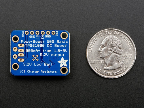 Adafruit Powerboost 500 Amplifica Voltaje 5v Out, Desde 1.8v