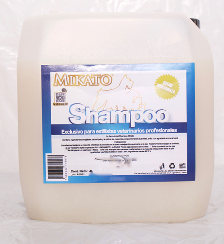 Shampoo 4 Litro Con Extractos De Avena Y Manzanilla Fragancia Avena Dulce