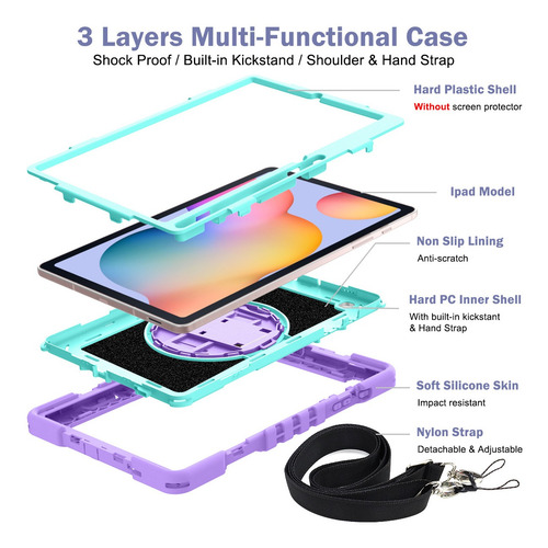 Imagen 8 de 9 de Funda Para Tablet Samsung Tab S6 Lite Sm-p613/p619 10.4 2022
