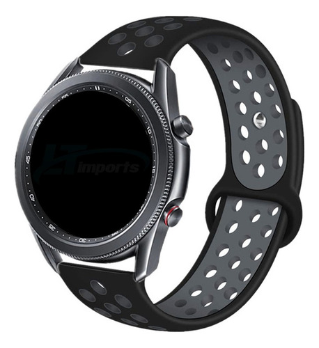 Pulseira Sport Para Gear S3 Frontier - Gear S3 Classic - Galaxy Watch 46mm Bt R800 R805 Cor Preto/cinza