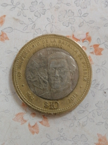 Moneda 10 Pesos Conmemorativa, Batalla De Puebla 