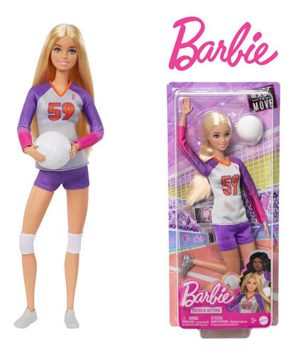 Muñeca Barbie Articulada Jugadora De Voleibol