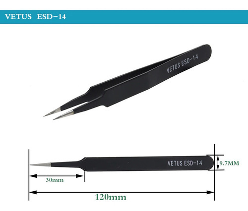 Juego Kit X6 Bruselas Vetus Pinzas Metalicas Antiestaticas