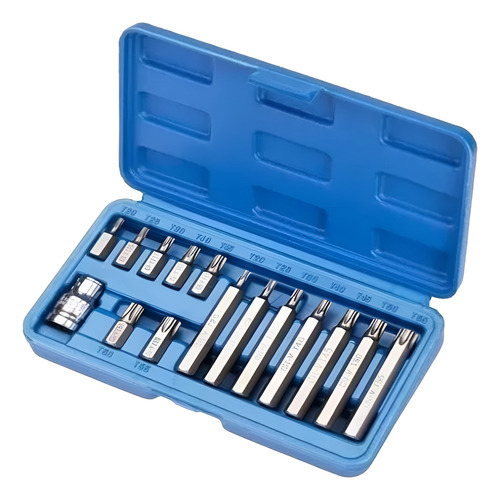 Set 15 Puntas Torx Largas Y Cortas Con Estuche Rígido