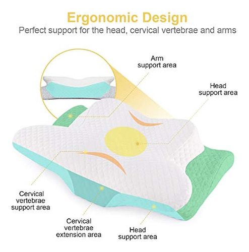 Misiki Almohada Ortopédica De Espuma Viscoelástica, Almohada