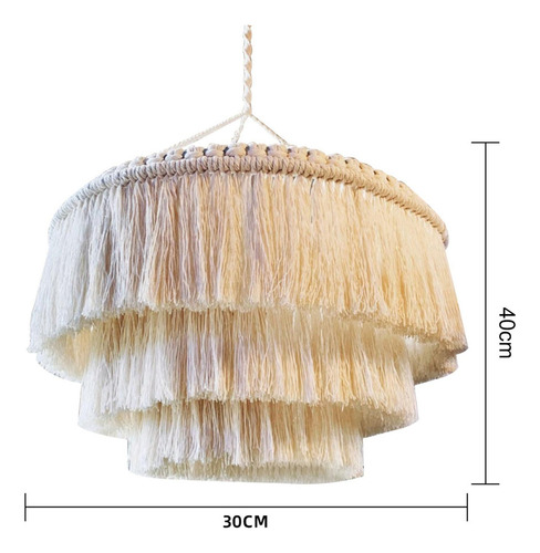 Macrame Lamp Shade Boho Hand Knitted Lampshade 30cmx40cm