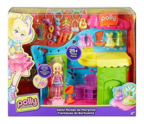 Polly Pocket Salon Modas Mariposa +25pzs Mattel Muñecas