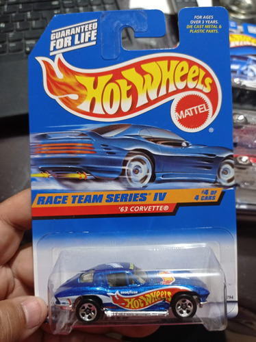 Hot Wheels 1998 63 Corvette Azul Marino Race Team  5