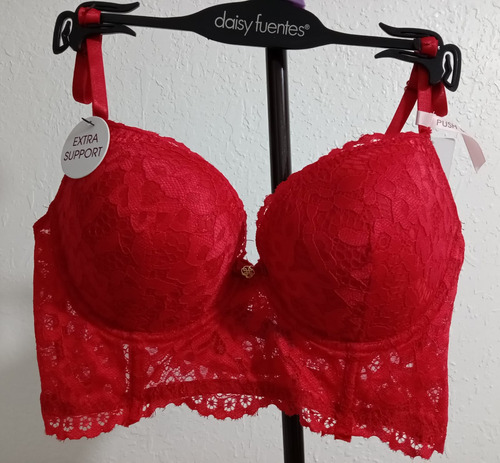 Brasier Daisy Fuentes 36c Push Up Rojo Extra Soporte