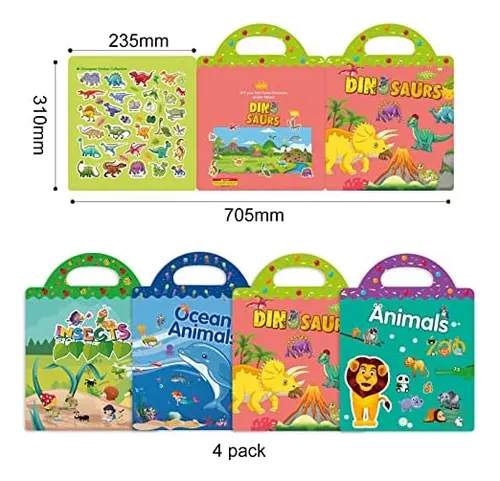 Libros de pegatinas reutilizables para niños de 2 a 4 años