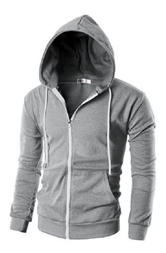 Imagen 2 de 5 de Buzo Camperita Hoodie Slim Fit Con Capucha Entalladas!