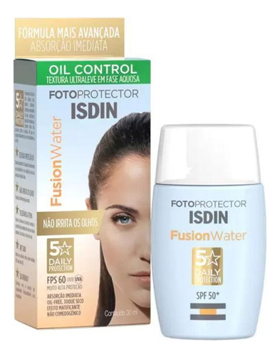 Protetor Solar Facial Fps 60 Isdin Fusion Water 30ml