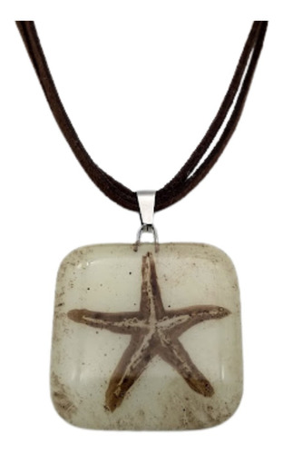 Imagen 1 de 3 de Collar Casual  Estrella  Mar Vidrio Pintado A Mano