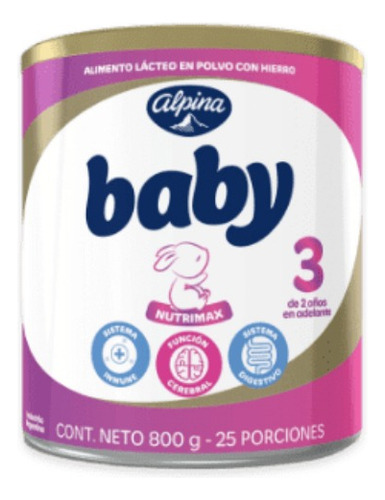 Alimento Lacteo Alpina Baby 3 Nutrimax 2 Años En Adelante