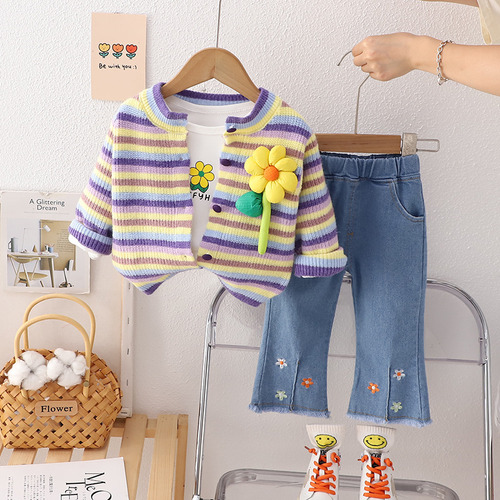 Conjunto De Chaqueta Infantil A La Moda Para Niñas Con