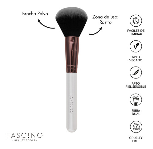 Imagen 4 de 12 de Set 15 Brochas Y Pinceles De Maquillaje Crueltyfree Fascino