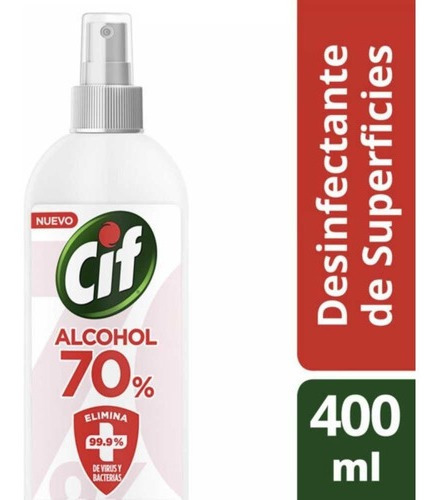 Cif Alcohol 70% Desinfectante De Superficie Spray 400ml Fragancia Neutra