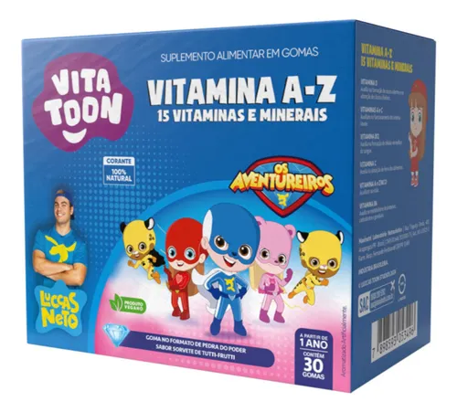 comprar Maxinutri Vitatoon Luccas Neto, A-z, Tutti-frutti, 30 Gomas