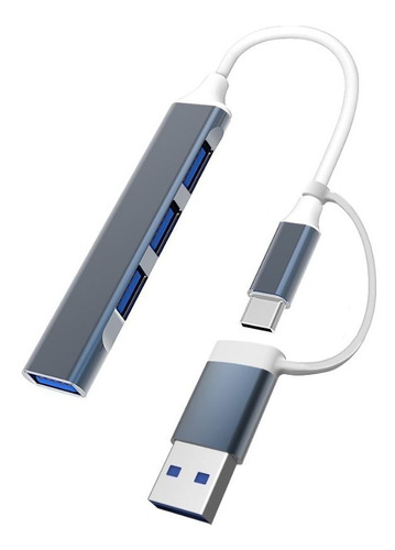 Hub Usb C + 3.0 A Usb Adaptador Convertidor 4 En 1 Puertos